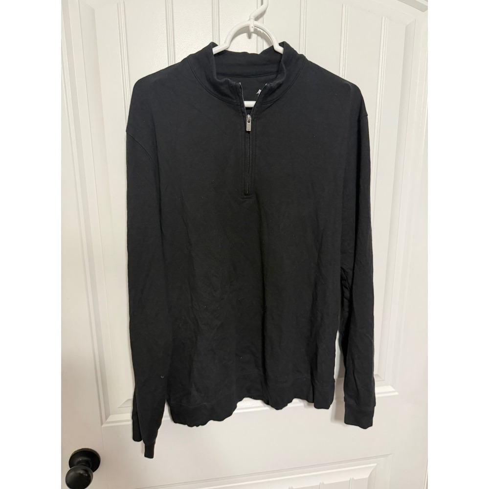 Goodfellow & Co Pullover Mens XL Quarter Zip Black Jersey Stretch EUC